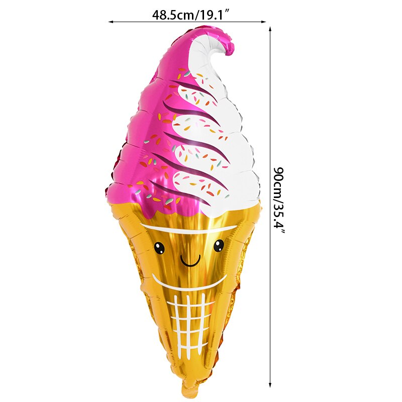 Ice Cream Popsicle Banner Bunting Foil Balloons for Tropical Summer Theme Hawaii Party Decoration Kid Birthday Air Globos: B02-1PCS