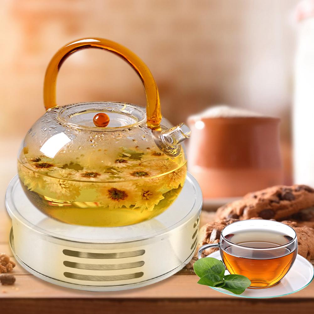 Base térmica para calentar café, agua, té, vela de acero inoxidable, calentador de tetera resistente al calor, Base de aislamiento, soporte para velas, accesorios para té