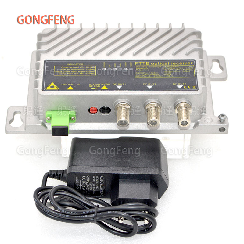 Receptor óptico FTTB CATV, mininodo de Control óptico AGC, receptor ultrabajo-23DBM con WDM, salida de alto nivel, precio bajo,