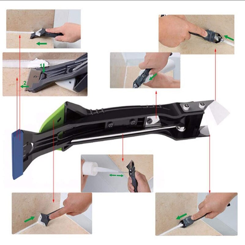 5 i 1 silikonborttagare caulk finisher tätningsmedel slät skrapa injekteringsverktyg verktyg plast handverktyg set tillbehör