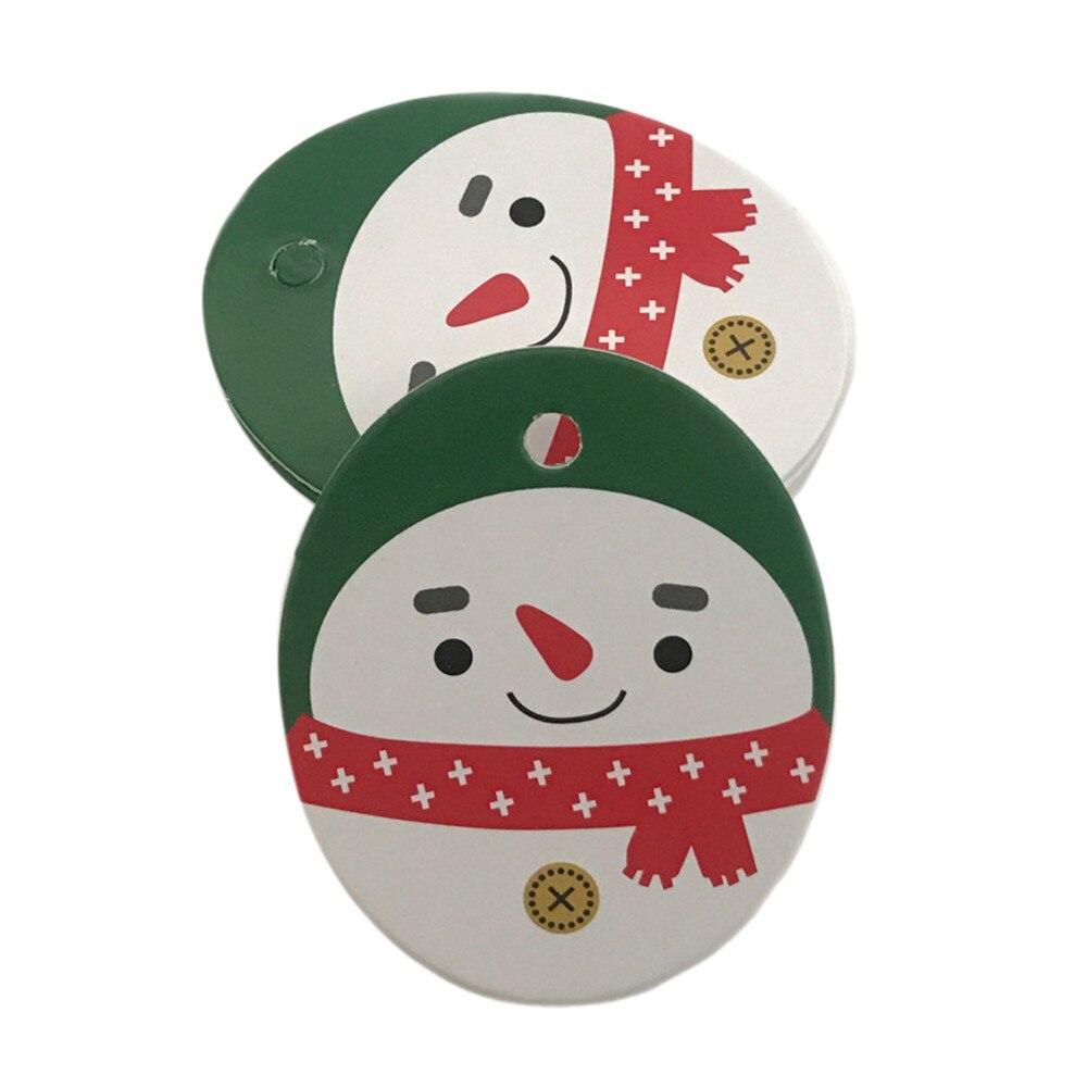 50 stks Sneeuwpop Kerstman Kerst Tag Candy Box Zak Tag Karton Kerst Ornamenten Decoratie Opknoping Tags # Y: D