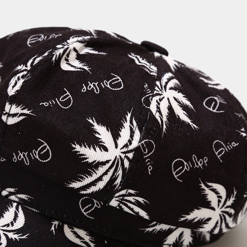 Ldslyjr-Gorra con estampado de coco para pintor, gorro de pintor informal con visera octogonal, unisex, algodón, 21 unidades