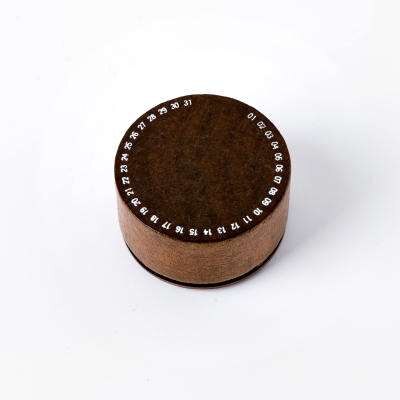 Round wooden seal moon phase perpetual calendar quartz clock sundial handbook decoration tool: NO2