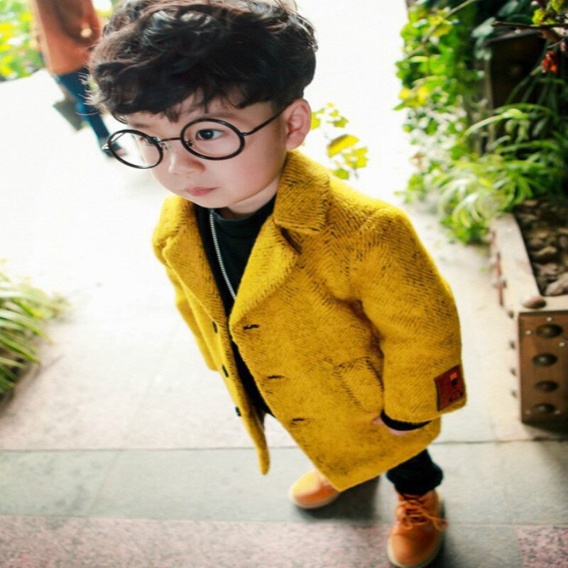 Jongens Wollen Jas Mode Herfst Winter Baby Jongen Wollen Jassen Mode Kinderen Jas Kids Jongens Wollen Jas uitloper