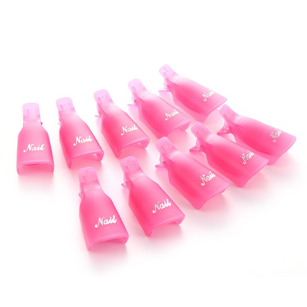 10 Stks/zak Nagellak Remover Set Plastic Hand Nail Soak Off Uv Gel Clip Cap Benodigdheden Voor Professionals Gereedschap manicure: TA390