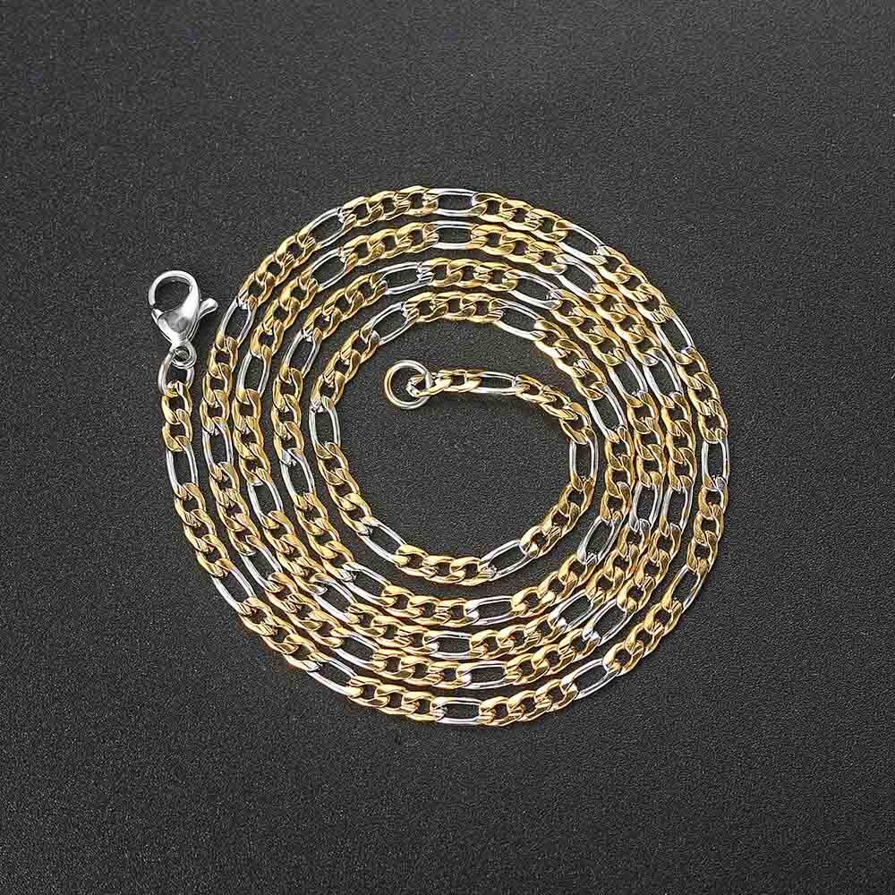 Rapper 'S Hip Hop Figaro Ketting Kettingen Voor Mannen Vrouwen Simple 3Mm Rvs Miami Cubaanse Kettingen Choker Ketting sieraden C025
