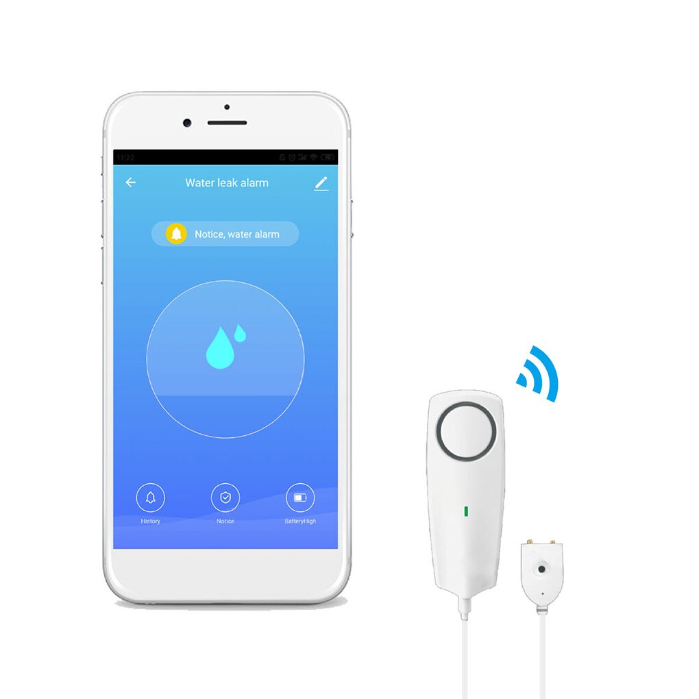 Smart Wifi Water Leak Sensor Water Immersion Alarm Wireless Immersion Detector Basement Level Alarm