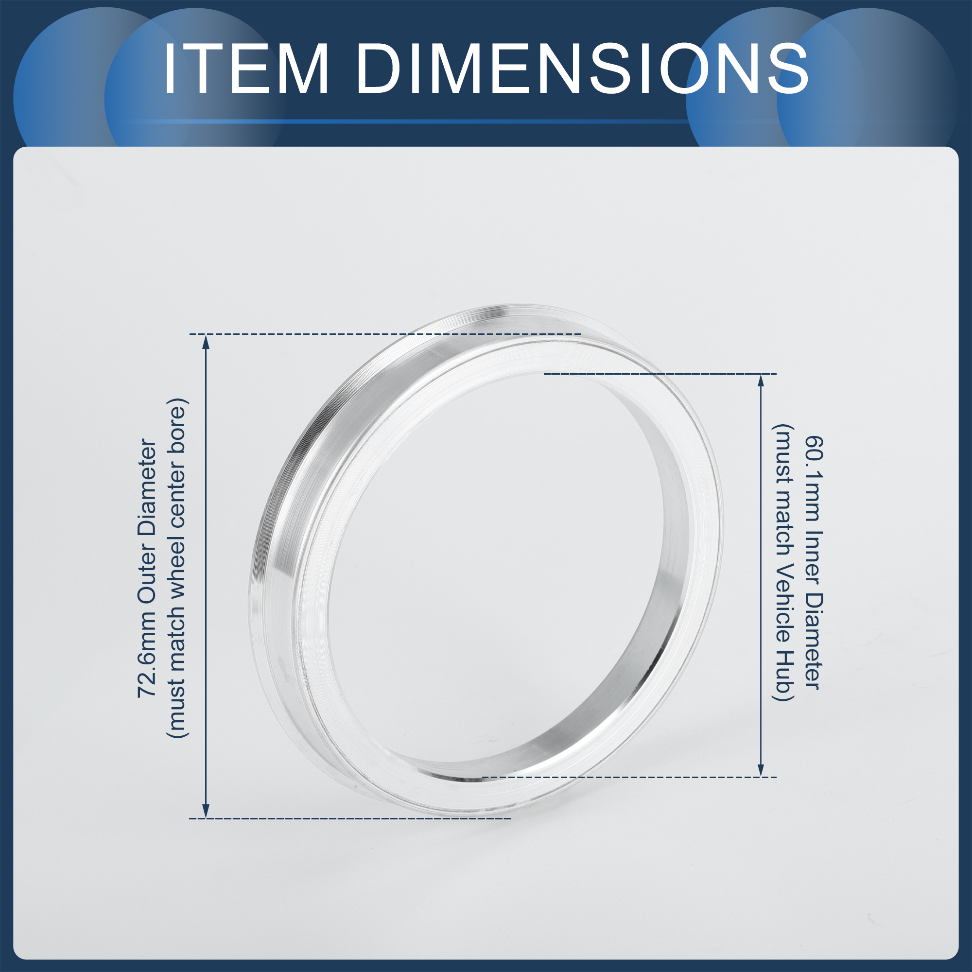 UXCELL 4pcs OD 70.1/72.6/72.1/73.1mm to ID 57.1/60.1/64.1/54.1/66.6/62.5mm Hub Centric Rings Wheel Hubrings Aluminum Alloy: Orange