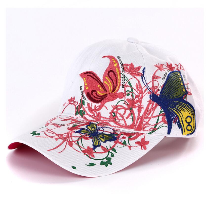 Baseballpetten met vlinders en bloemenborduurwerk, zomer- en herfstpetten, meisjes baseballpet