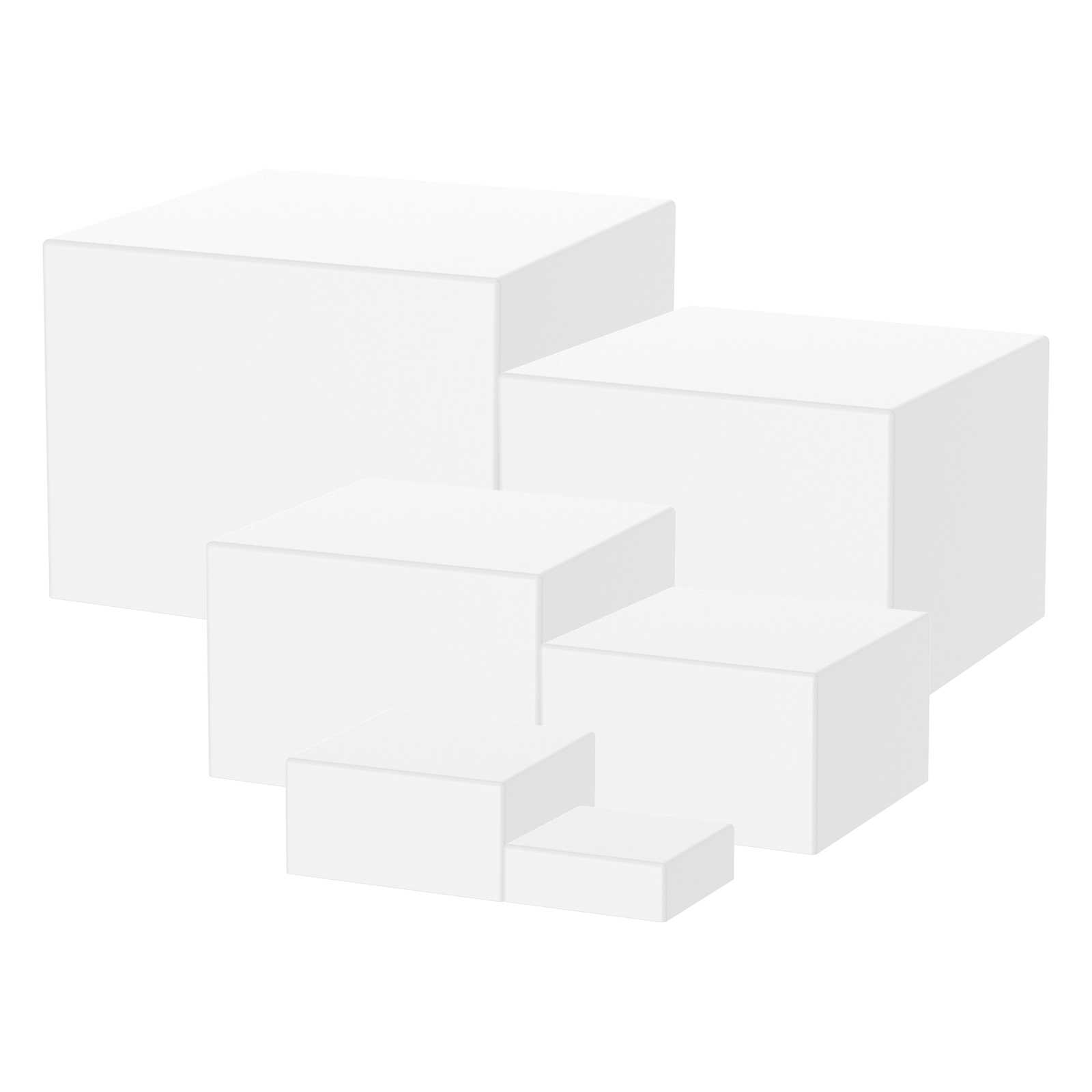 6 stks Acryl Buffet Riser Voedsel Display Stands Stapelbare Tafel Dessert Cake Party Buffet Display Decoreren Doos 6 Verschillende Maten: Default Title