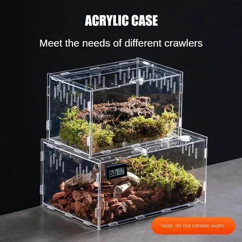 Acrílico transparente réptil terrário caixa de reprodução gaiola tartaruga nano arboreal tarântula gabinete querido dragão répteis habitat