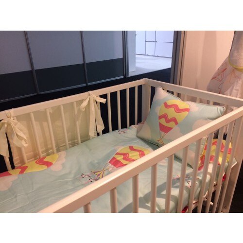 Ayça ak speciaal ballonpatroon bedovertrek en kussensloop voor kit baby's slaapset