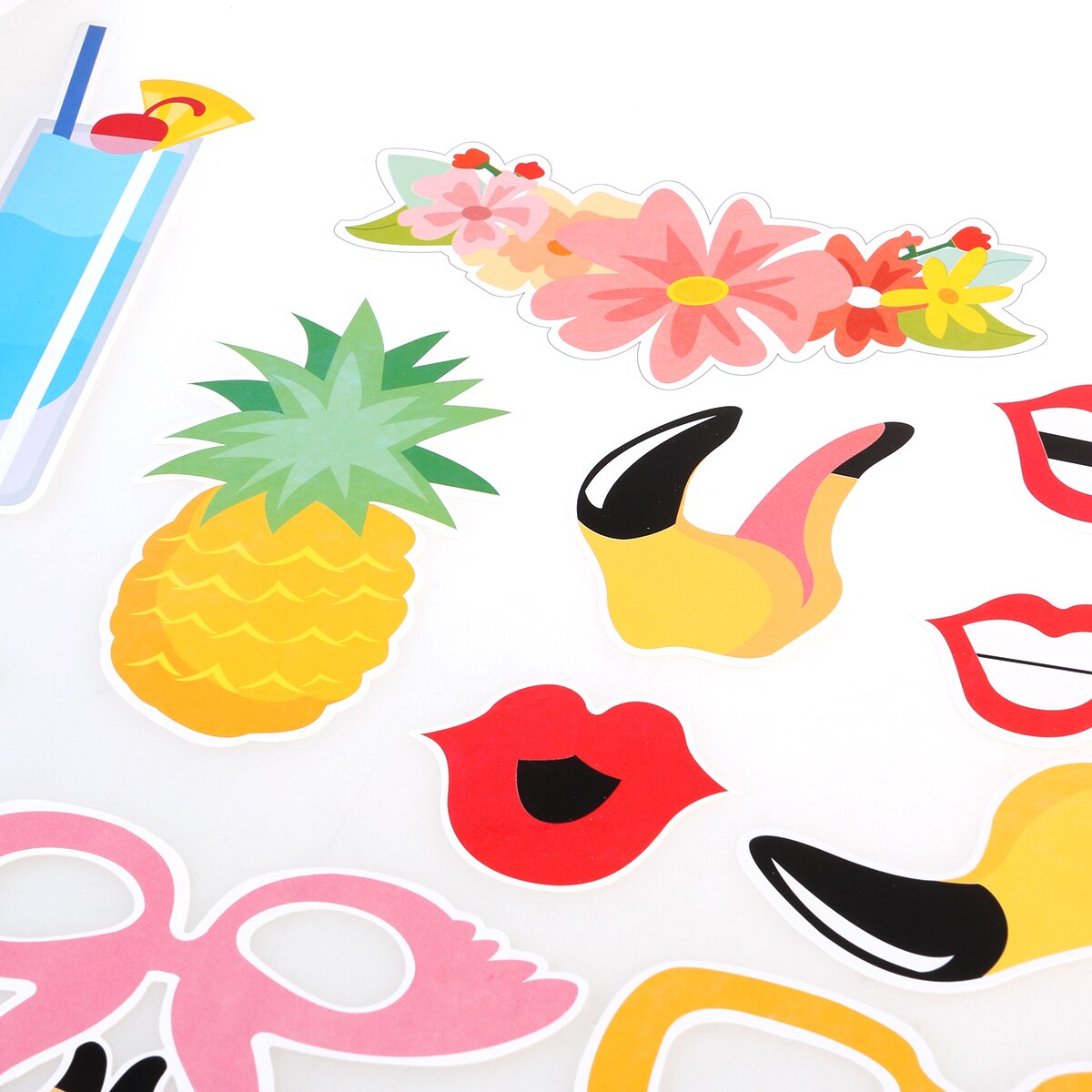 21pcs Flamingo Hawaii Thema Zomer Party Photo Booth Props Kit DIY Luau Feestartikelen voor Wedding Beach Party
