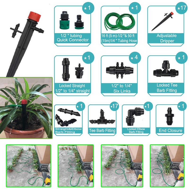Waterproof Mini Drip Irrigation Timer Garden Water Timer Digital Irrigation System: Adjust driper set