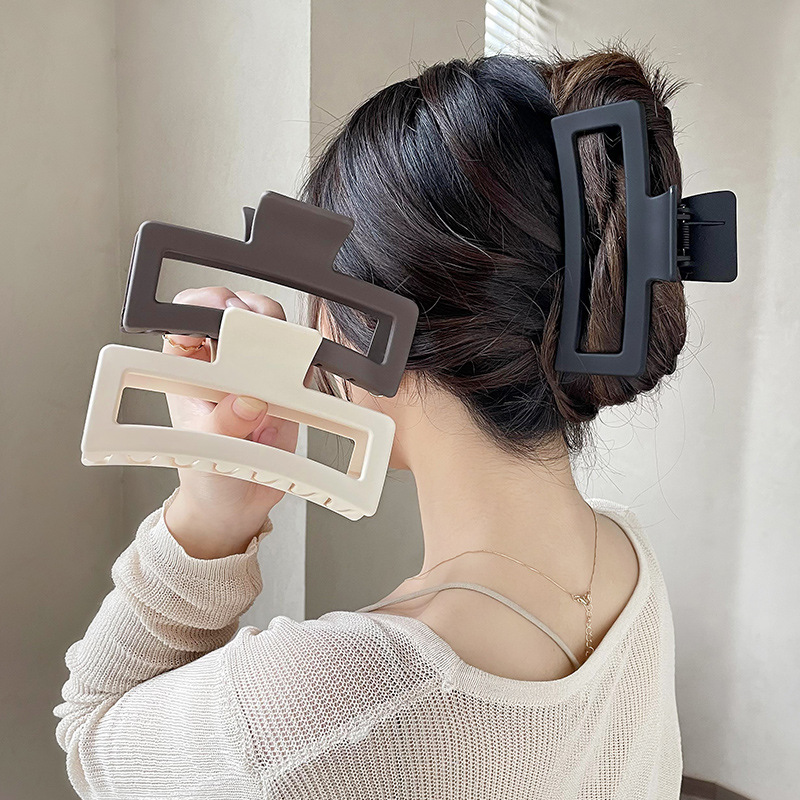 Koreaanse Grote Effen Haar Klauw Elegante Haarspelden Barrette Krab Haar Clips Voor Vrouwen Meisjes Vierkante Hoofddeksels Haaraccessoires Sieraden