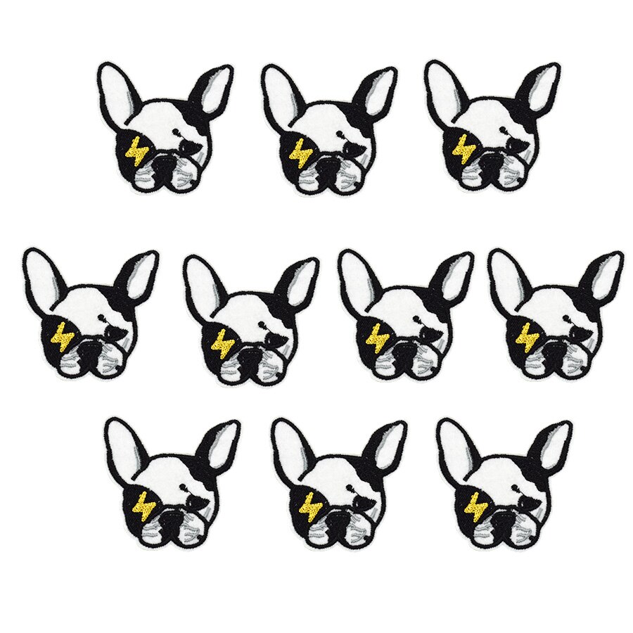 10 stuks borduurpatches met hondenmotief voor kleding, strijkpatches, applicaties, borduurpatches voor kleding, stickers voor kleding, doe-het-zelf