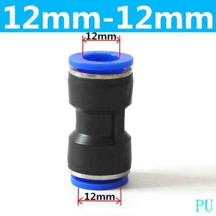 Pneumaattiset liittimet kiinnitys muoviliitin pu  pg 4mm 6mm to 8mm 10mm ilma-vesiletku putki työnnä sisään suorat kaasun pikaliittimet: Pu -12