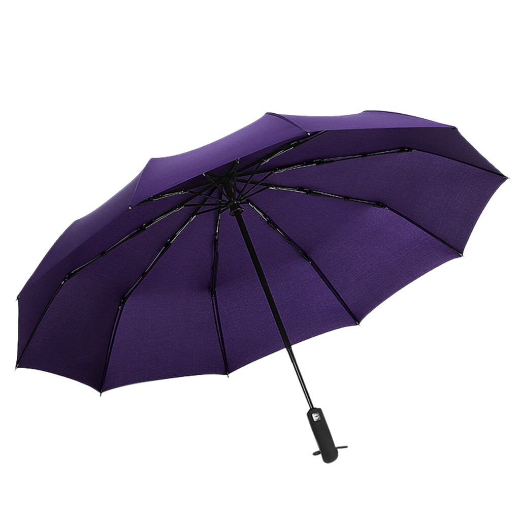 Wind Slip Opvouwbare Automatische Paraplu Regen Vrouwen Auto Luxe Grote Winddicht Paraplu Regen Voor Mannen Zwarte Coating 10K Parasol: Paars