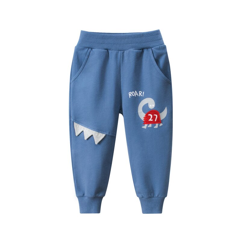 Pantalones deportivos largos de algodón 100% para niños de 1 a 9 años, chándal informal con dibujos animados, primavera y otoño