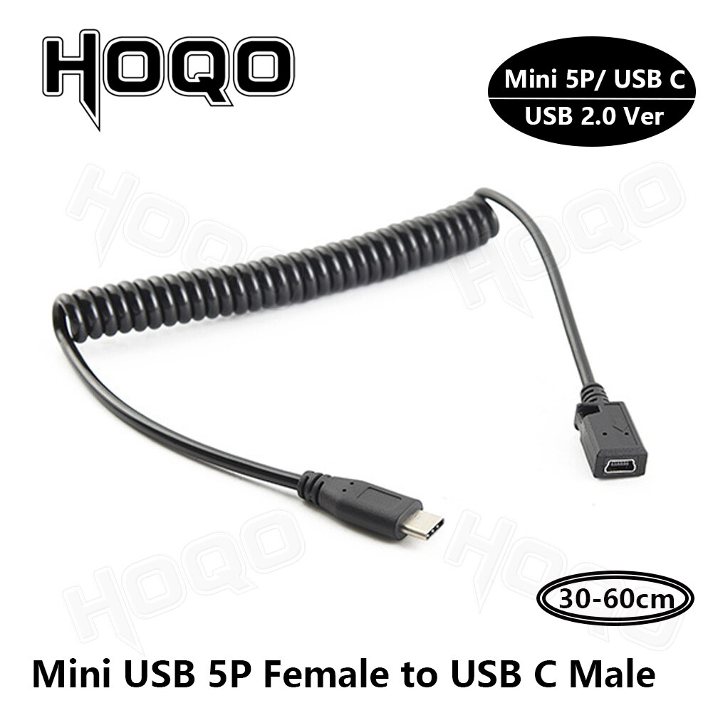 USB Type C Male to Mini USB Female Adapter Male USB C to USB Mini b Female/Male Adapter Data Charging Converter: Silver