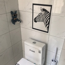 Zebra Cartoon PVC Waterproof Toilet Sticker Nordic Funny Animal Wall Decor Bathoom Home Decoration Removable Wallpaper