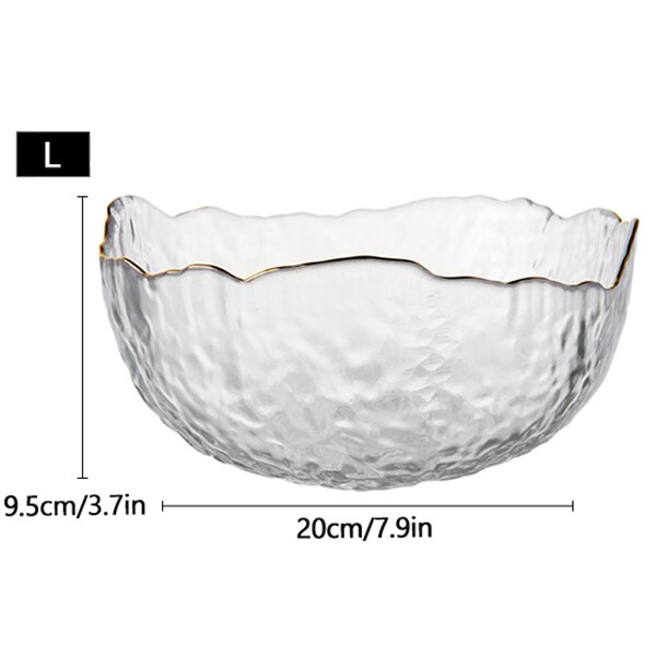 Glass Salad Bowl Tableware Fruit Vegetables Bowl Irregular Shape Phnom Penh Glass Bowl Kitchen Dinnerware: 3