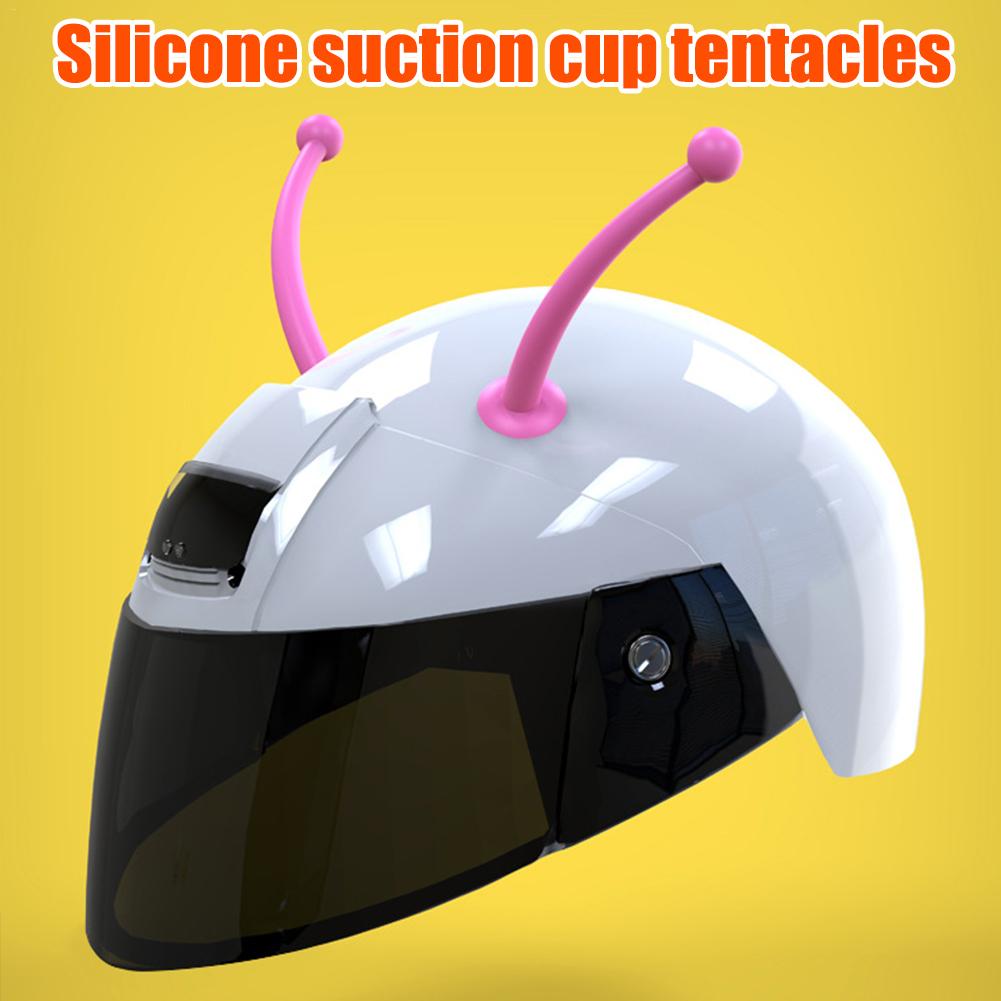 Casque de moto silicone ventouse tentacules accessoires décoratifs antenne ventouse abeille escargot tentacules cornes