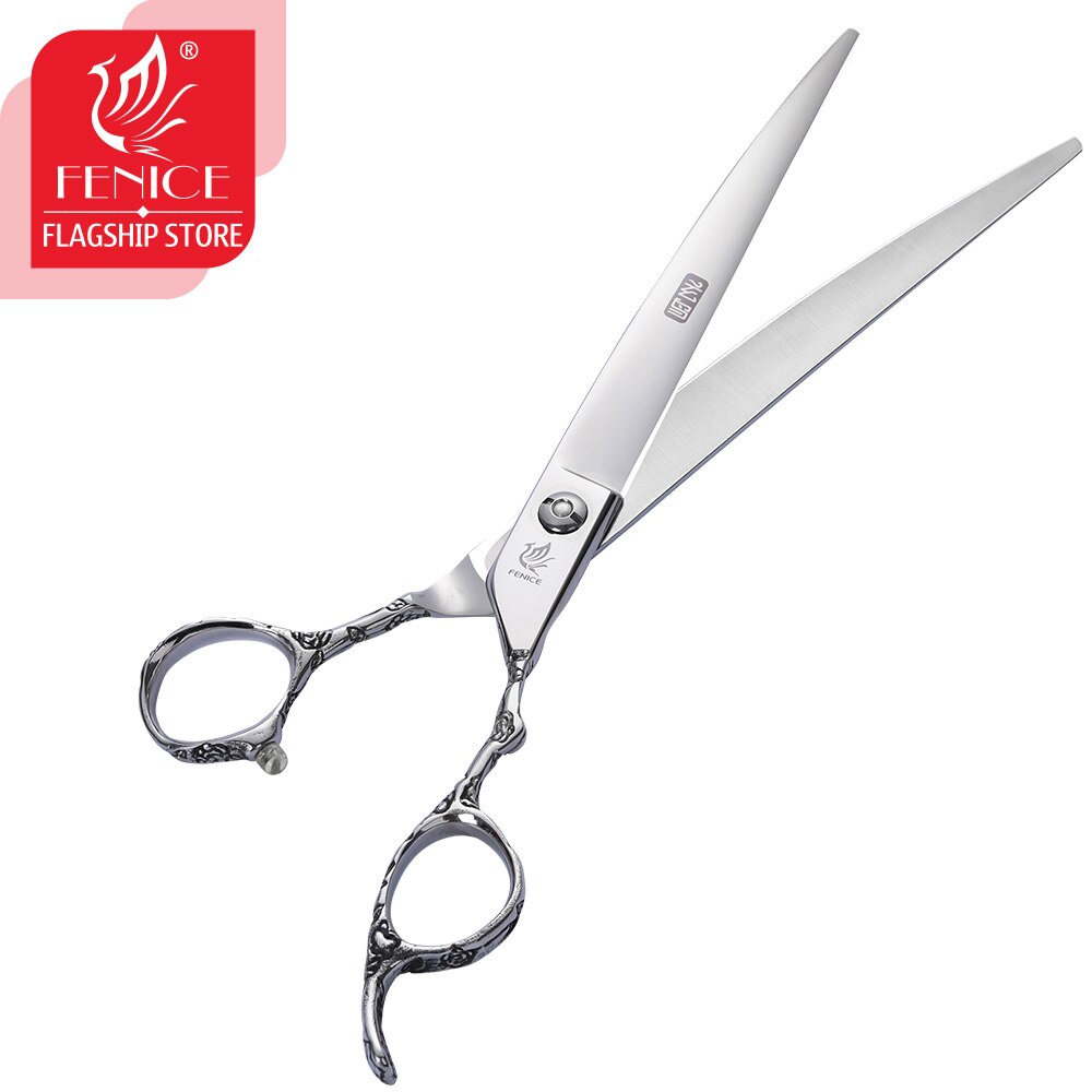 Fenice 8.0 inch Pet Grooming Scissors Rose Pattern Curved Dog Shear JP440C