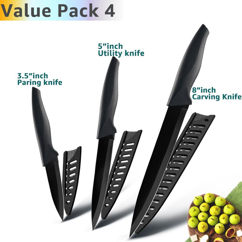 Küche Messer 3,5 5 7 8 zoll 1-6 einstellen Koch Edelstahl Nicht Stock Klinge X50CrMov15 Brot Schneidemaschine Dienstprogramm Santoku Messer: Wert Pack 4