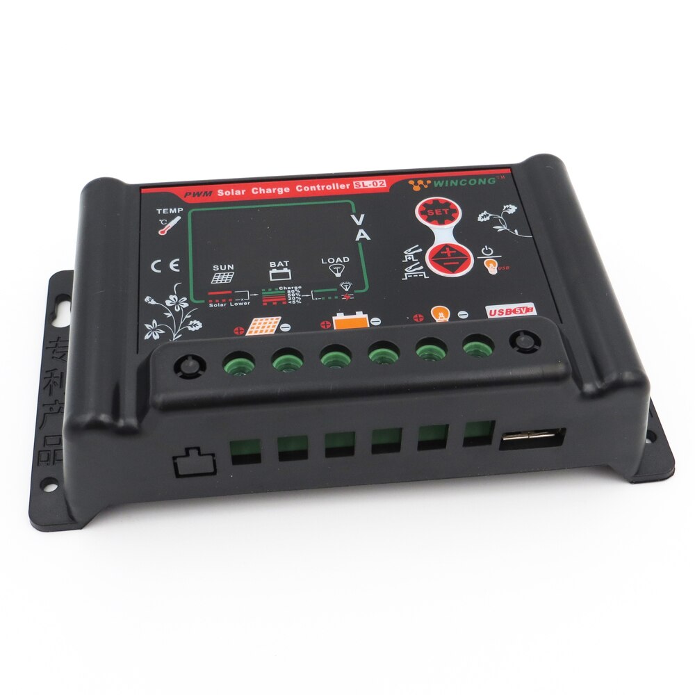 Laadregelaar 30A 20A 10A 12V 24V Auto Intelligentie Home System Regulator SL02B Wincong Batterij Li-Ion Ni-Mh LiFePO4