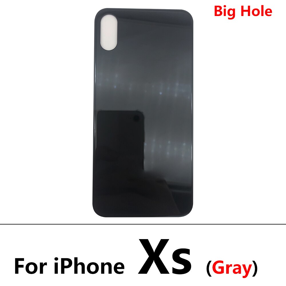 Custodia per Cover posteriore in vetro di ricambio per foro grande per Iphone X XS Max: For iphone XS Gray