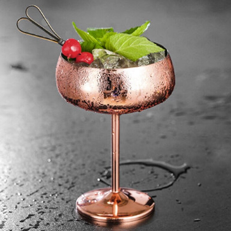1 stk luksus 304 rustfritt stål cocktailglass cocktail juice drikke champagne beger fest barutstyr kjøkkenverktøy: rose måke