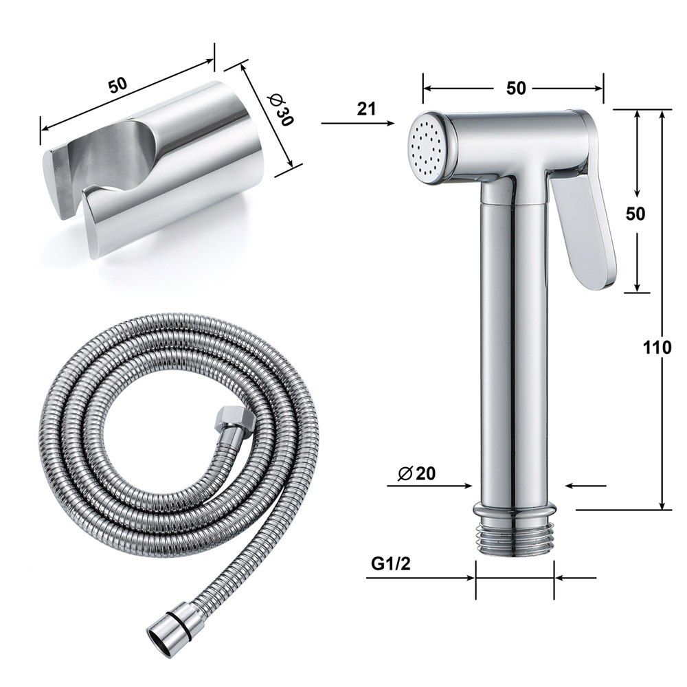 Messing handbediende sproeier bidet toilet jetset draagbare hygiënische douche douche wc douche bidet sproeierpistool: Geel