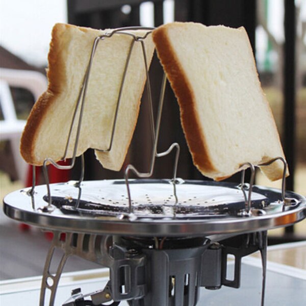 Kitchen appliance parts Bread maker 4 Slice Camping Bread Toast Tray Gas Stoves Cooker BBQ Camping Toaster Rack