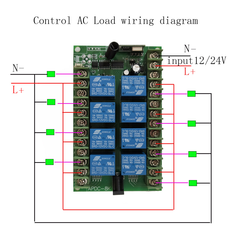 DC 12V 24V 8 CH 8CH Wireless Remote Control Light Switch Smart 10A Radio Relay Receiver Module Transmitter Motor Pump Switch