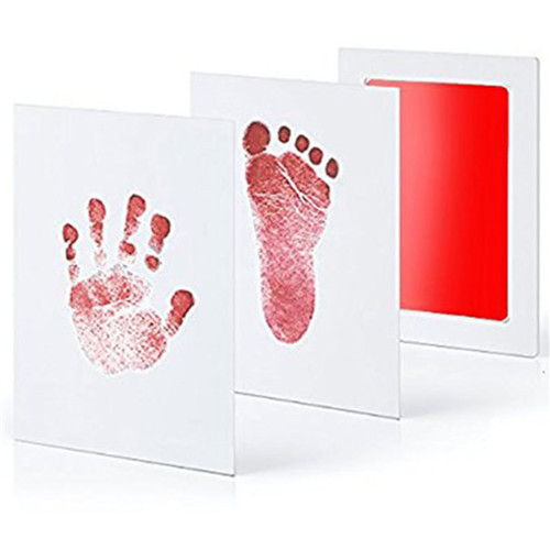 Baby Care Niet Giftig Baby Handafdruk Footprint Opdruk Kit Baby Souvenirs Casting Pasgeboren Voetafdruk Stempelkussen Baby Klei Speelgoed: RED