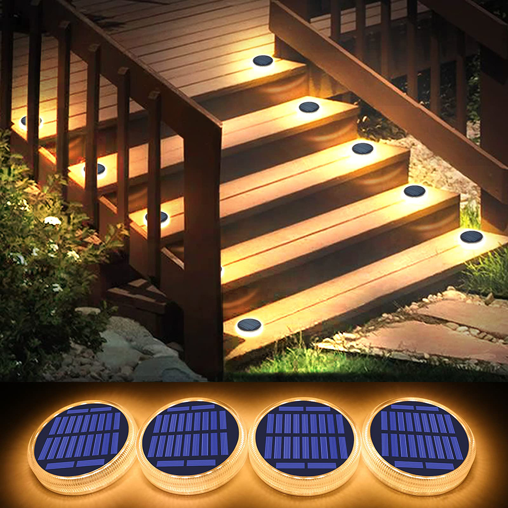 Led Solar Dekverlichting Outdoor Waterdicht Gazon Lampen Batterij Aangedreven Solar Stap Licht Voor Pathway Oprit Tuin Loopbrug Patio