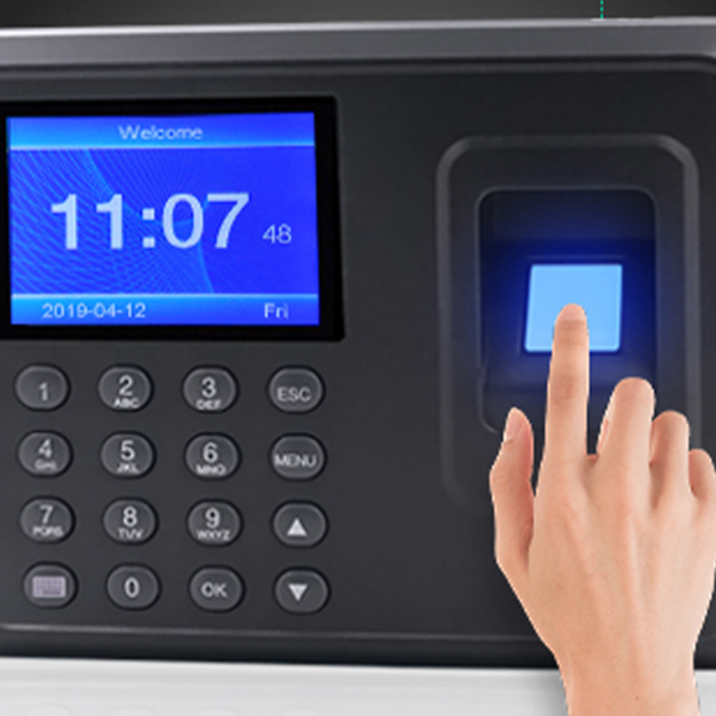 1PC Fingerprint Time Clock 600 Fingerprints LCD Display Payroll Recorder for Factory Office Hotel