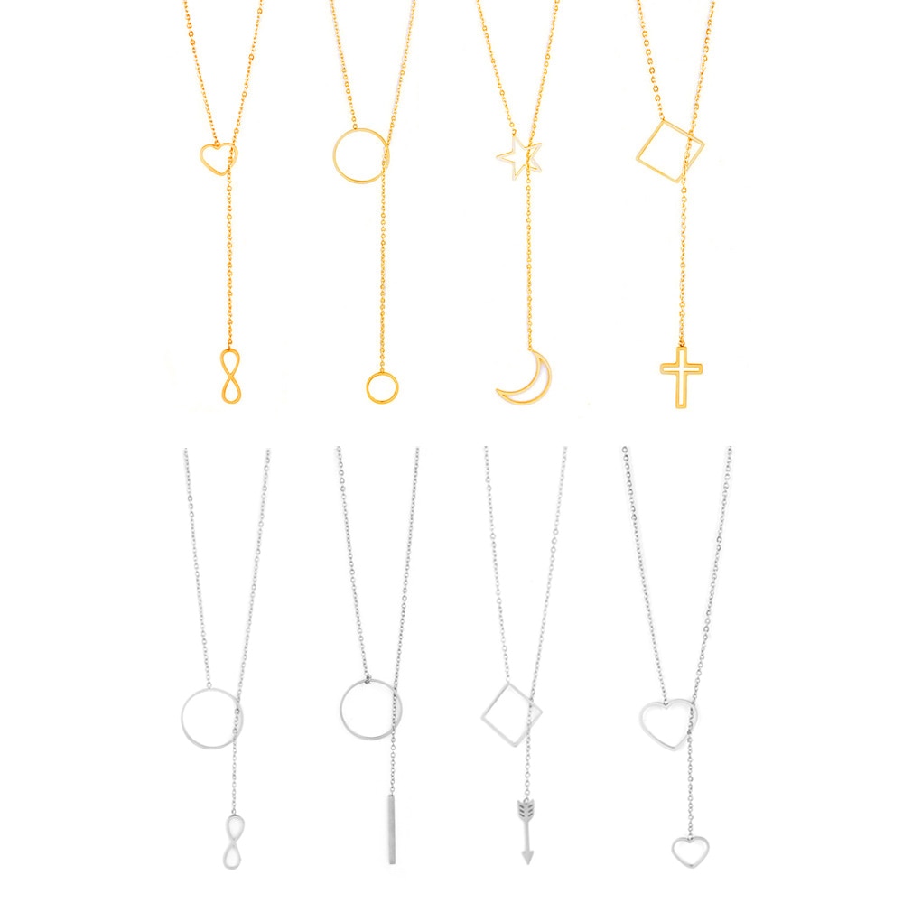 Persoonlijkheid Vrouwelijke Korte Ketting Goud Kleur Rvs Lange Hanger Ketting Vrouwelijke Ketting Ketting Sieraden
