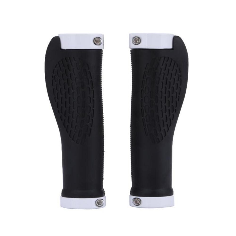 Bike Handlebar Grips Non-Slip Ergonomic Double Lock-on Bike Grips for MTB, BMX with Bar End Caps: white