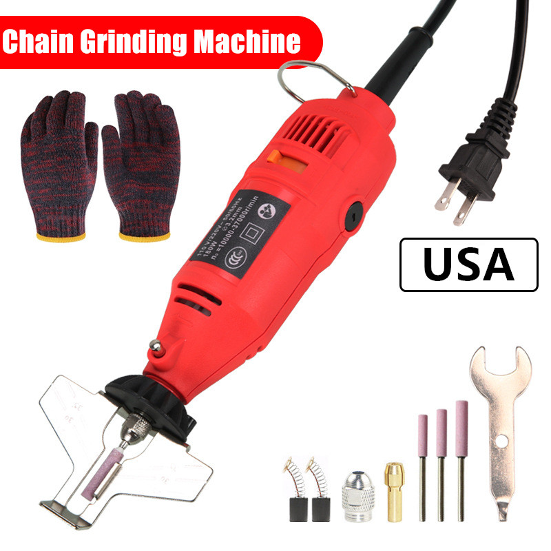 Handheld Electric Chainsaw Sharpening Kit Electric Grinder Sharpening Chainsaw Chain Mill Grinder Fast Grinding Tool Machine: Brown