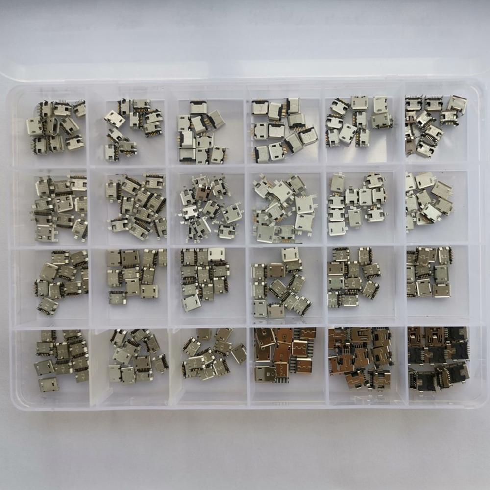 USB Patch Connector Micro USB Connector Socket Jack USB Connectors Set for MP3/4/5 For Android Mobile Phone