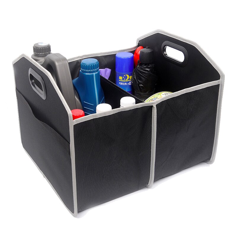 Car Trunk Storage Organizer Foldable High Capacity Storage Box For Universal Cars: black