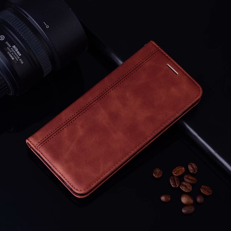 Leather Flip Case For OPPO Realme C15 Cover Wallet Capa Magnet Funda Realme C15 C 15 Telefon Protector Shell Cover Bumper Funda: XN Brown