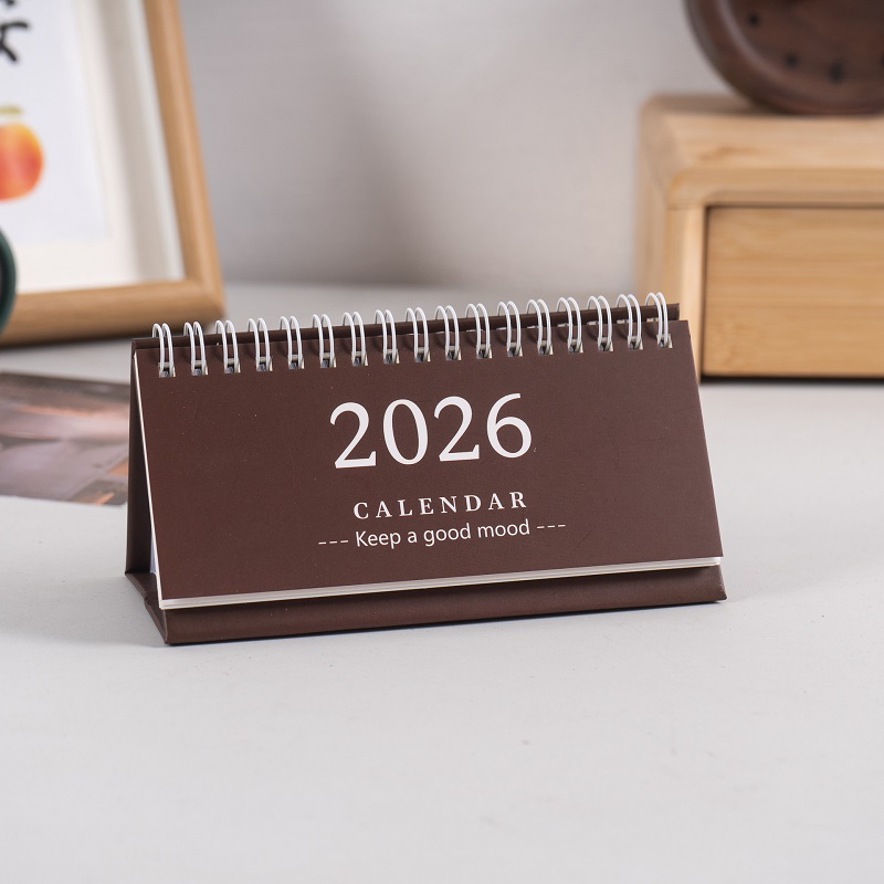 Simple Style English Mini Desk Calendar Desktop Display Portable Calendar Desktop Decoration Handmade Diary: Mixed Color