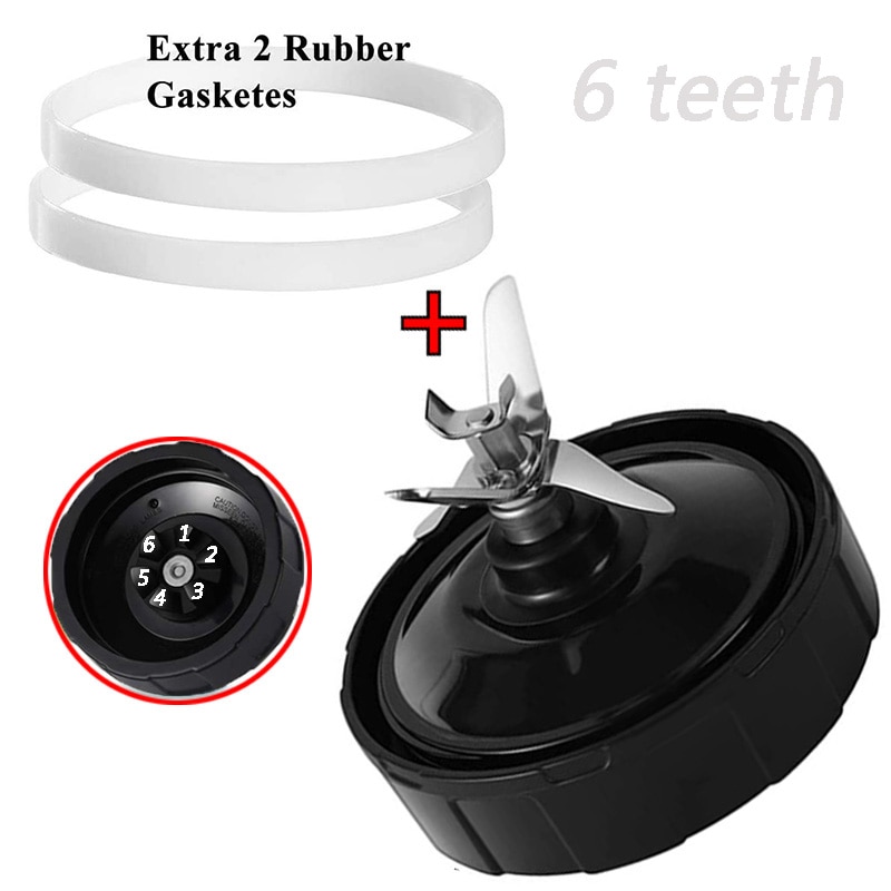 6 evien terä nutri ninja tehosekoittimen mehusekoittimen varaosiin 1 ylimääräinen tiiviste  bl660 bl663 bl663co bl740 bl770 ect