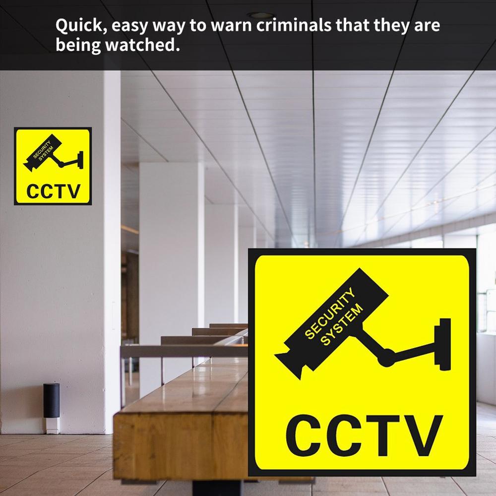 Fyrkantig cctv övervakning säkerhet 24 timmars monitor kamera varningsdekaler skylt varning väggdekal vattentäta etiketter