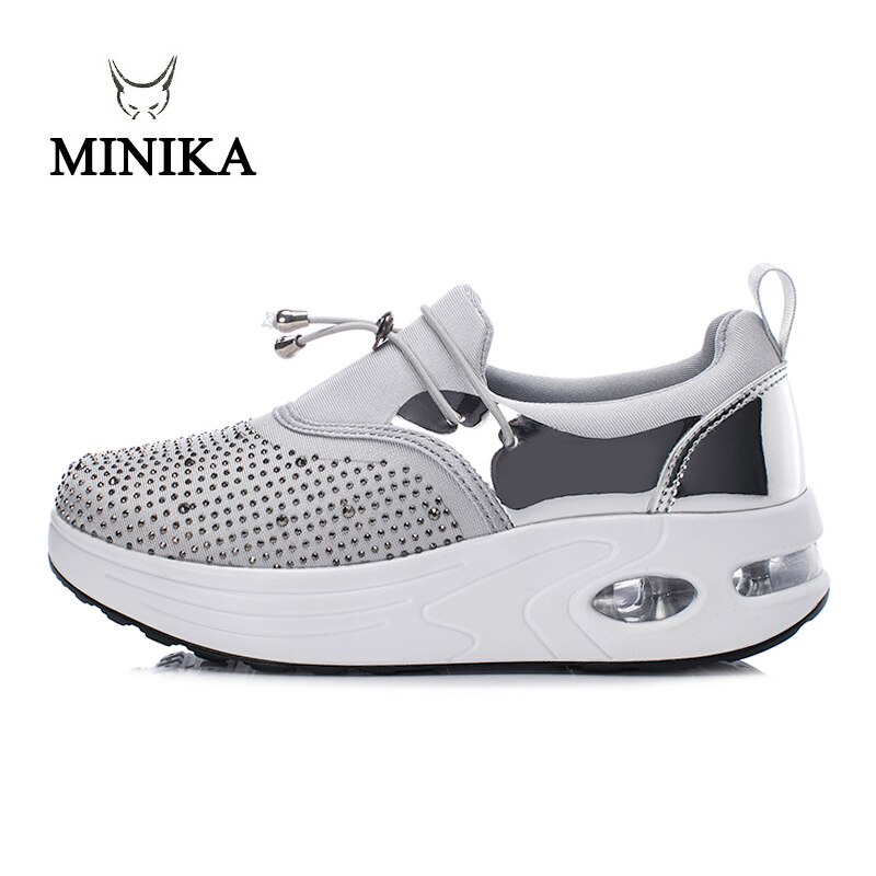 Spring Women Fitness Shoes Platform Shake Sneakers Women Breathable Women Casual Shoes Slip On Thick Bottom Heels Toning