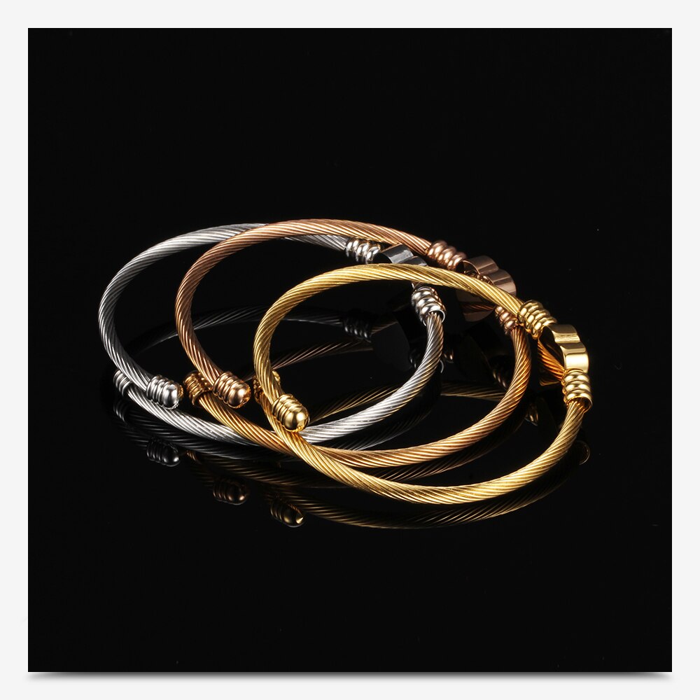 V -272 smykker dame bijoux armringe rustfrit stål snoet kabel wire hjerte charm armbånd armbånd til