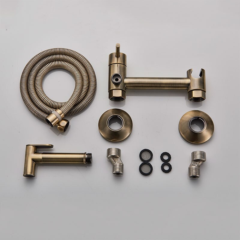 Europe Antique Brass Bath Bidet Faucet Cold Mixer Crane Bath Toilet flushing tool chrome or Antique Polished Wall Mount